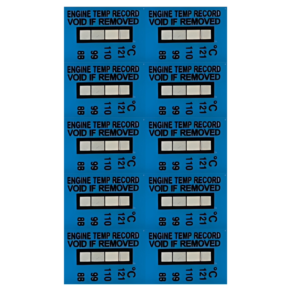 Engine Temp Record Strip | 88-132°C | 10 pack
