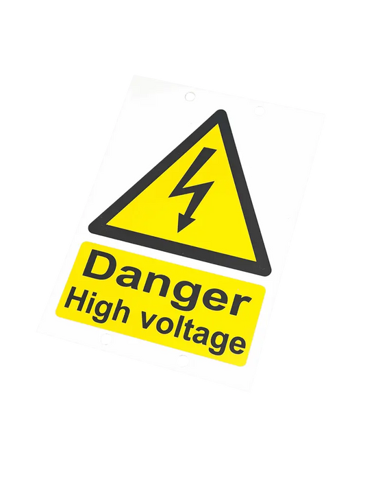 Danger High Voltage Sign 1200 Micron with Cable Ties A5