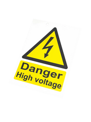 Danger High Voltage Sign 1200 Micron with Cable Ties A5